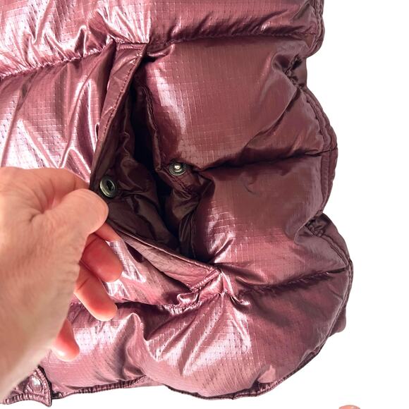 J.Crew Women’s XL Burgundy Down Puffer Vest 70/30 Fill -Quilted Nylon Liner - Picture 6 of 10